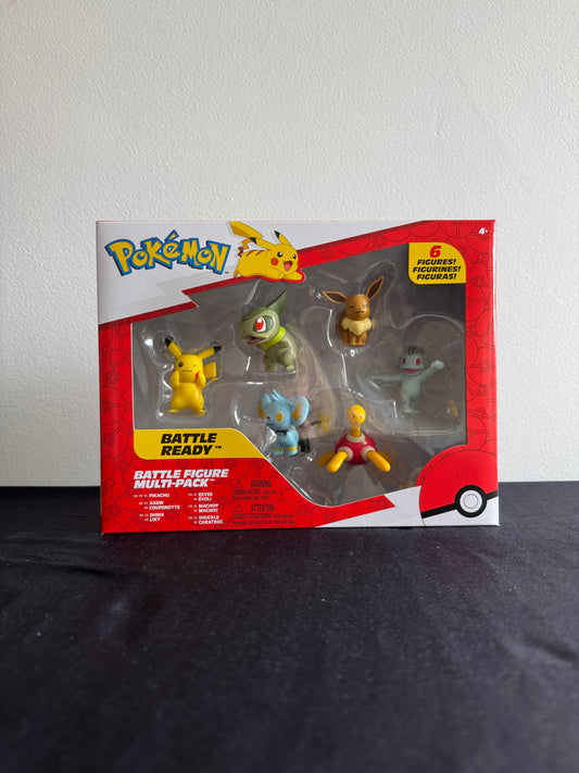 Pokemon Battle Figure Multipack 6 Pack: Pikachu, Shuckle, Axew, Shinx, Eevee, Machop